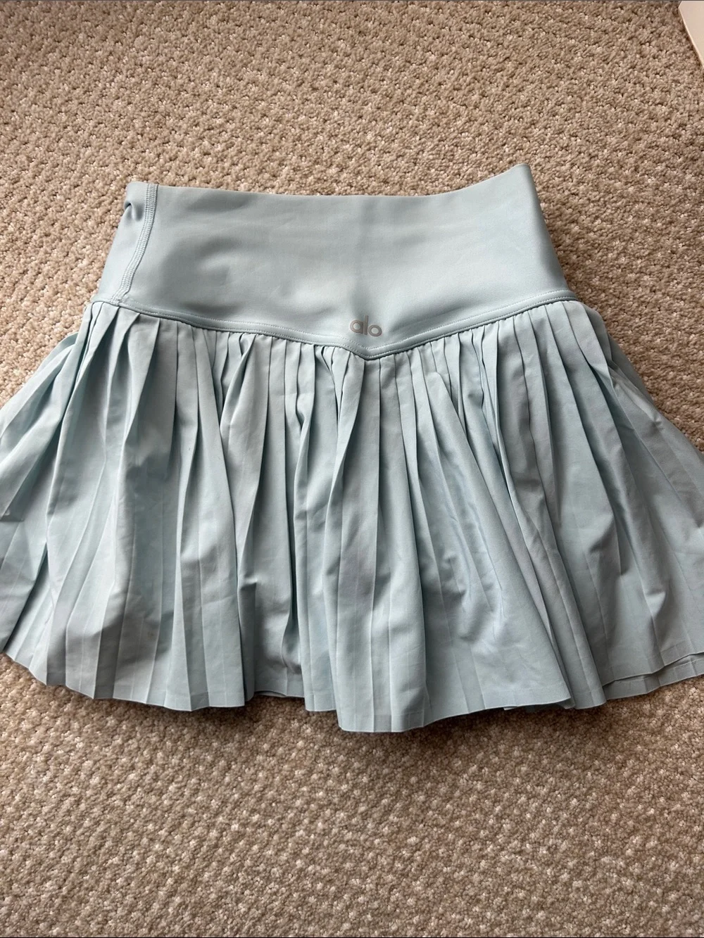 ALO Yoga Pleated Mini Skirt in Light Sage